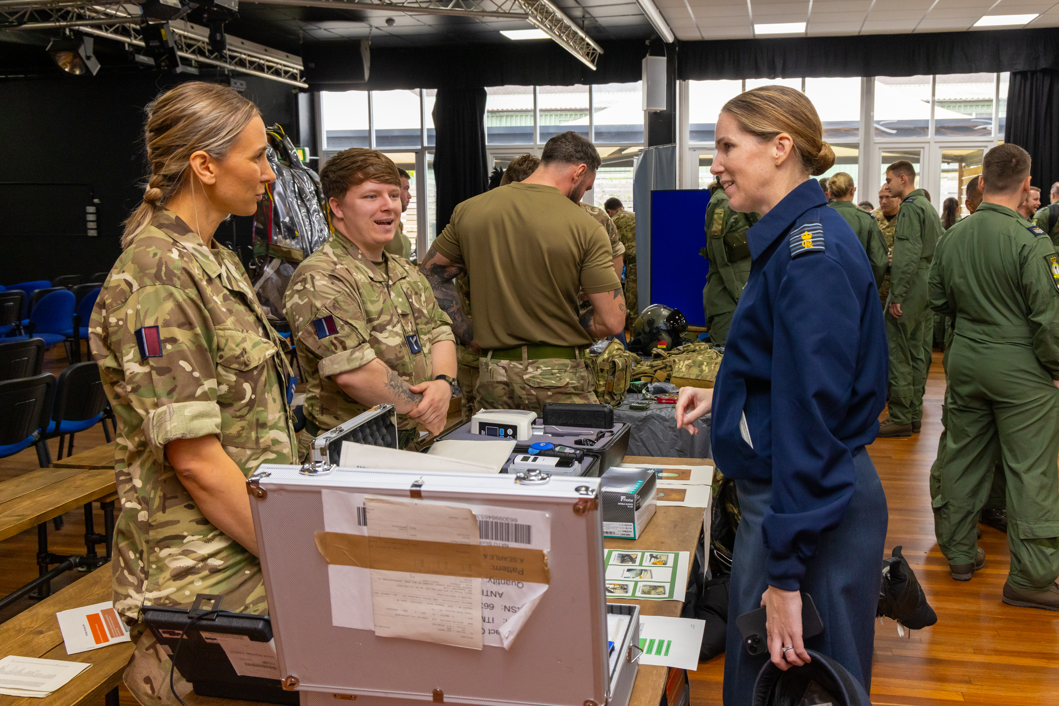 Photo: Our Station Commander, Group Captain Louise Henton, talking with personnel at one of the stalls